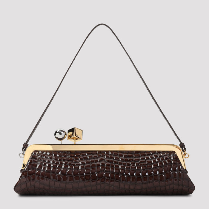 Salon Handbag Brown Goat Leather Bag
