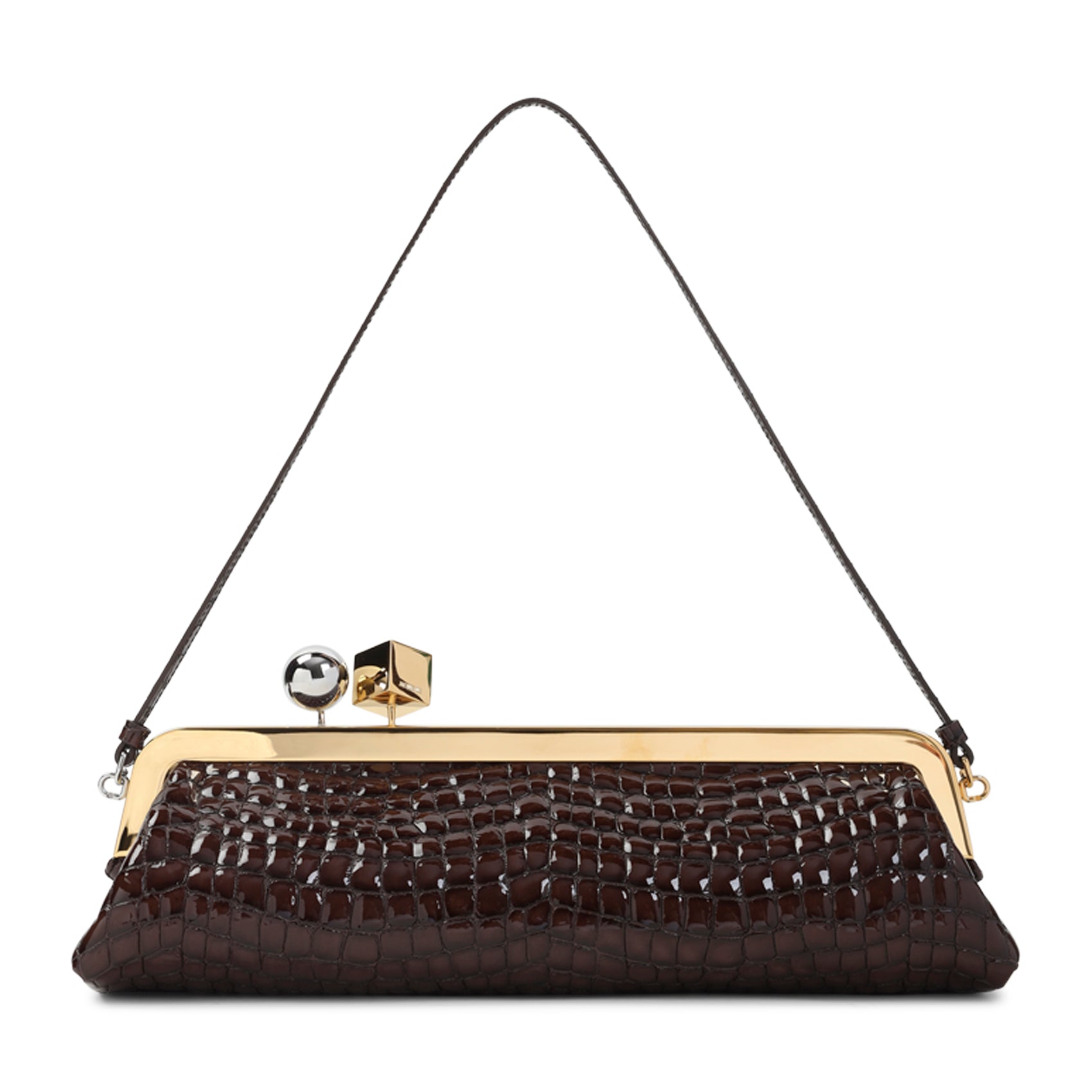 Salon Handbag Brown Goat Leather Bag