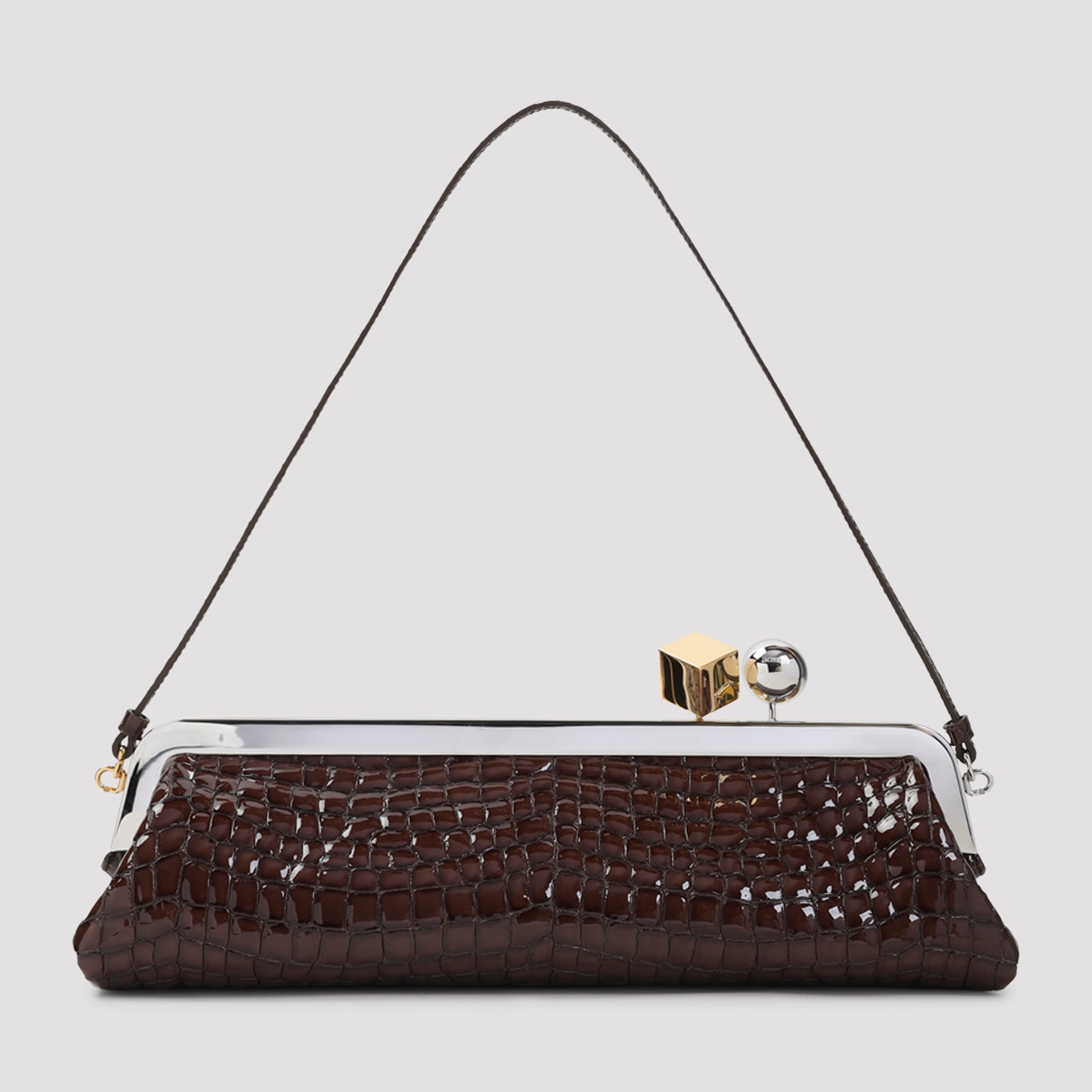 Salon Handbag Brown Goat Leather Bag