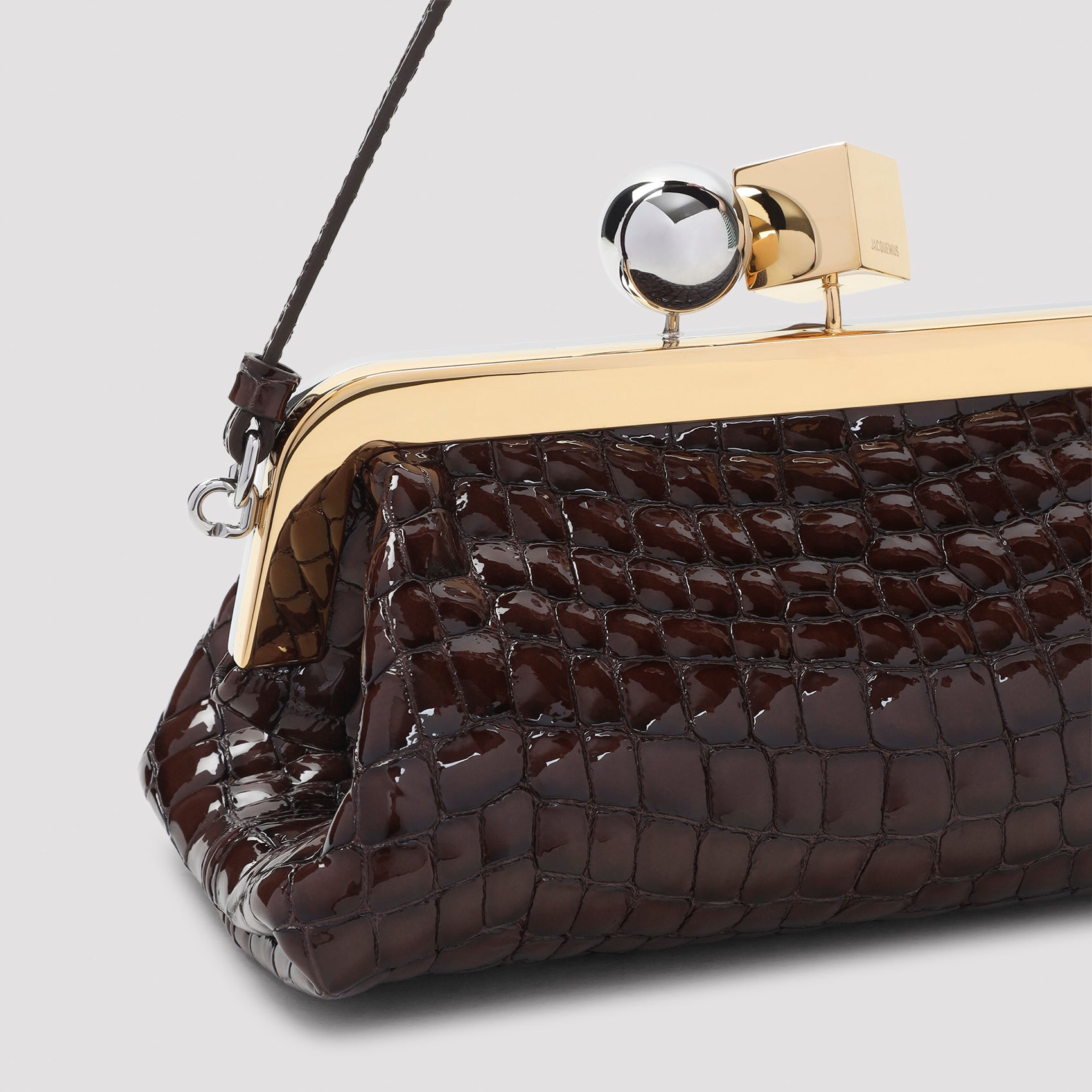 Salon Handbag Brown Goat Leather Bag