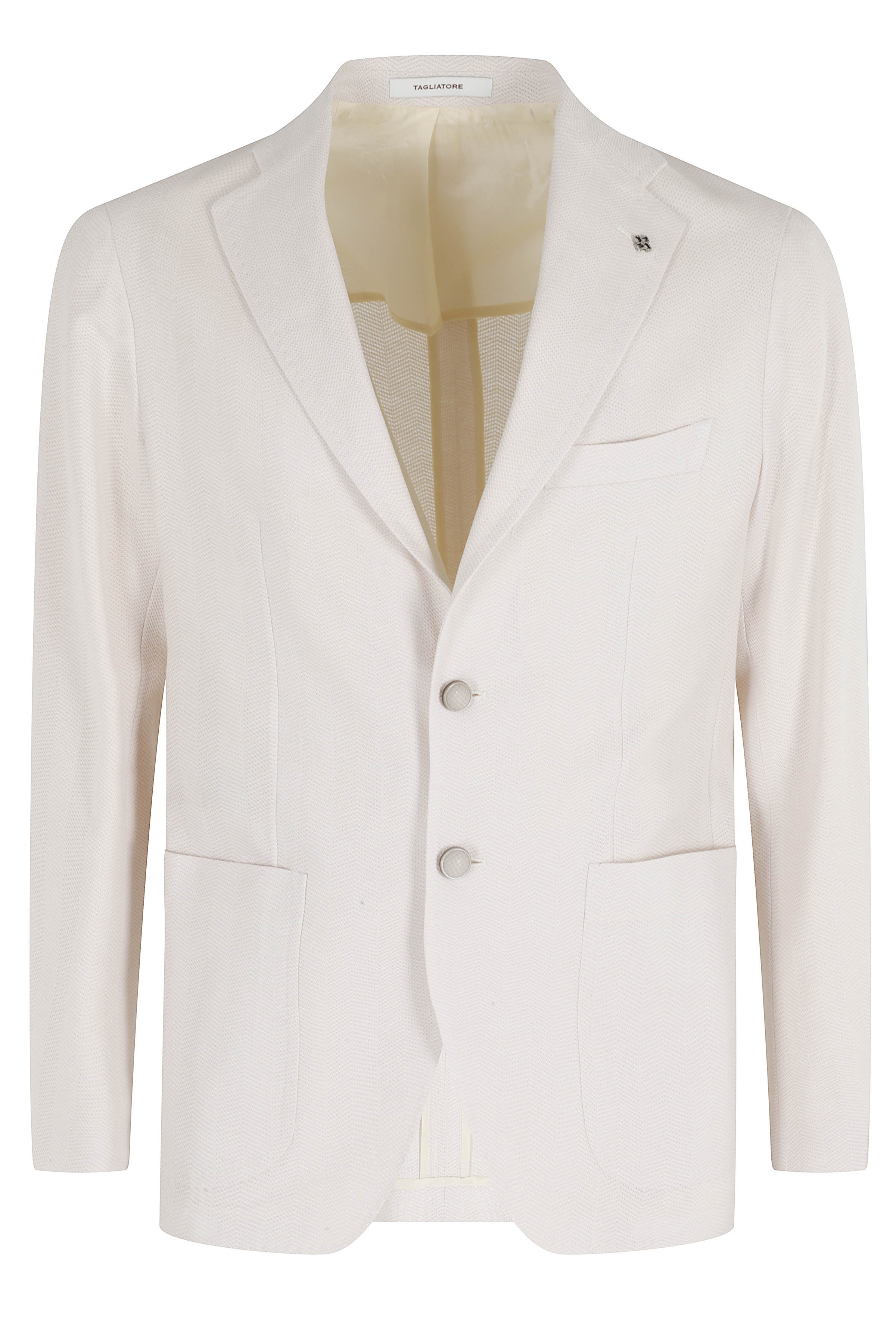 Montecarlo Jersey Di Cotone 1 Petto White Cotton Giacca