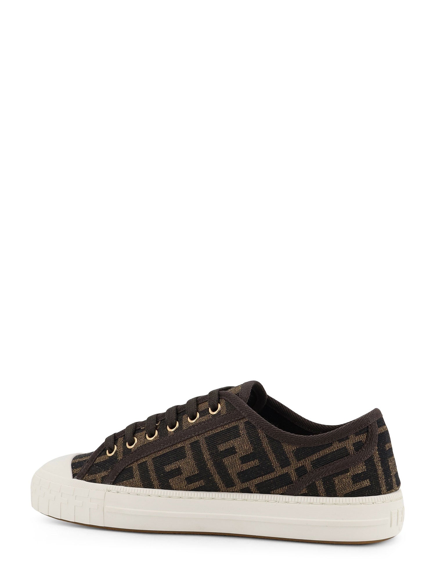 Fendi Sneakers Tabacco Nero Tessuto Ff