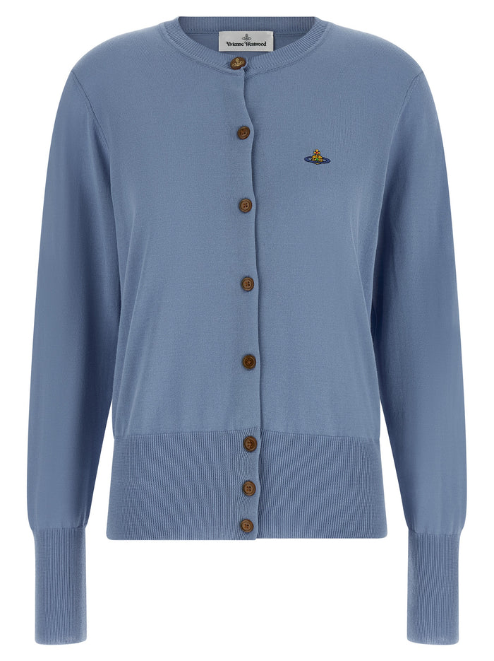 Bea Cardigan Light Blue Cotton Sweater, Cardigans