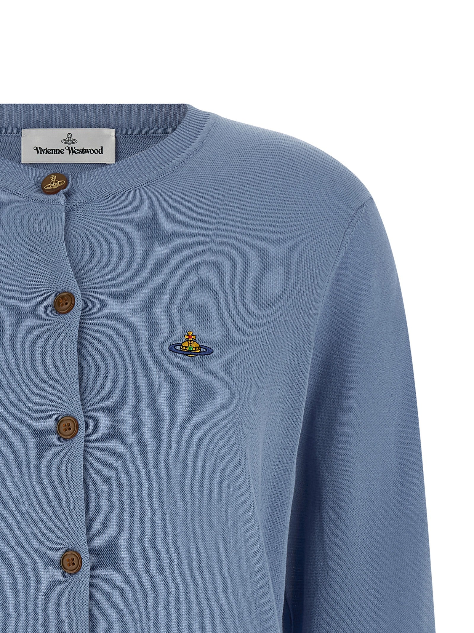 Bea Cardigan Light Blue Cotton Sweater, Cardigans