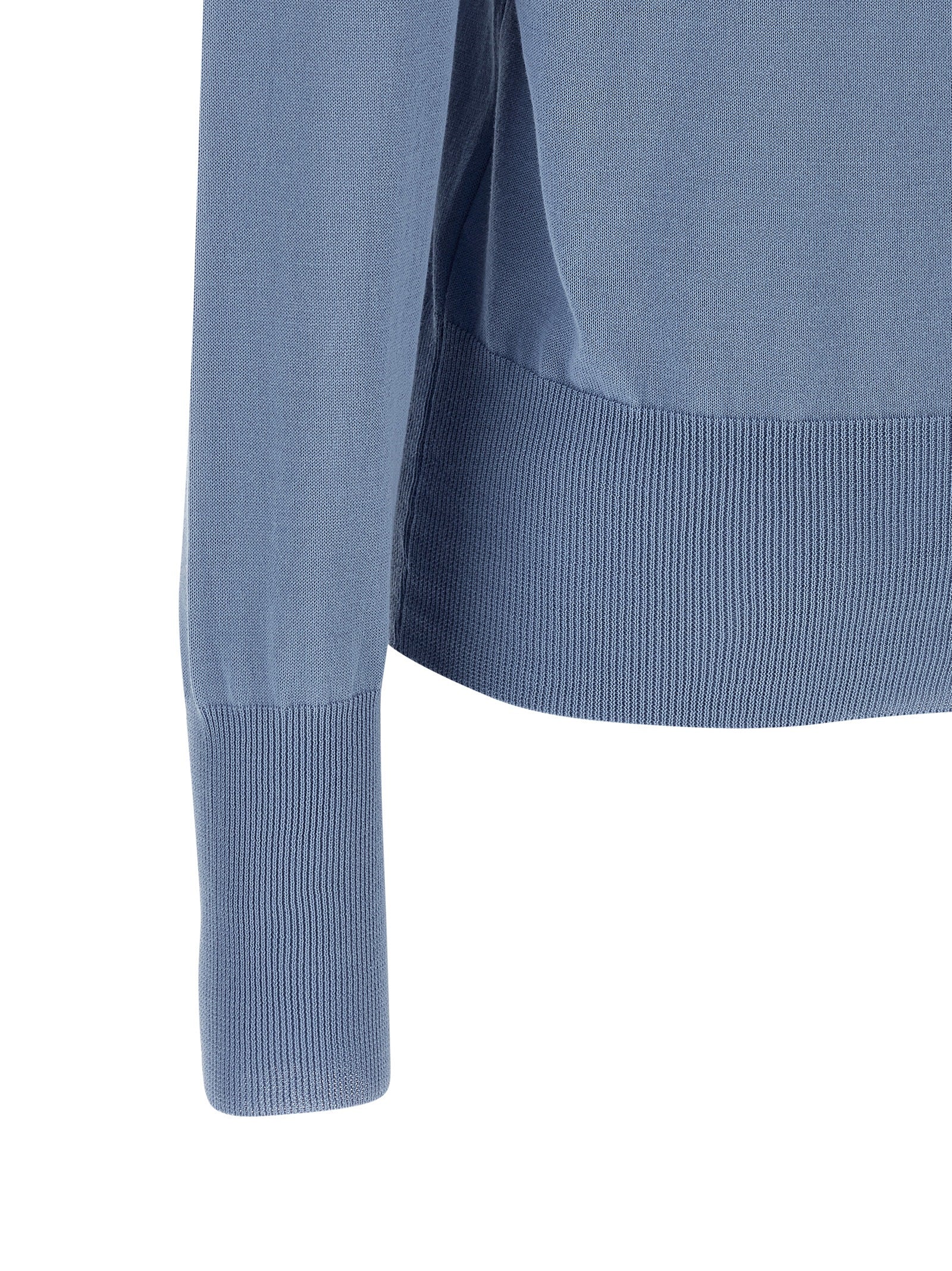Bea Cardigan Light Blue Cotton Sweater, Cardigans