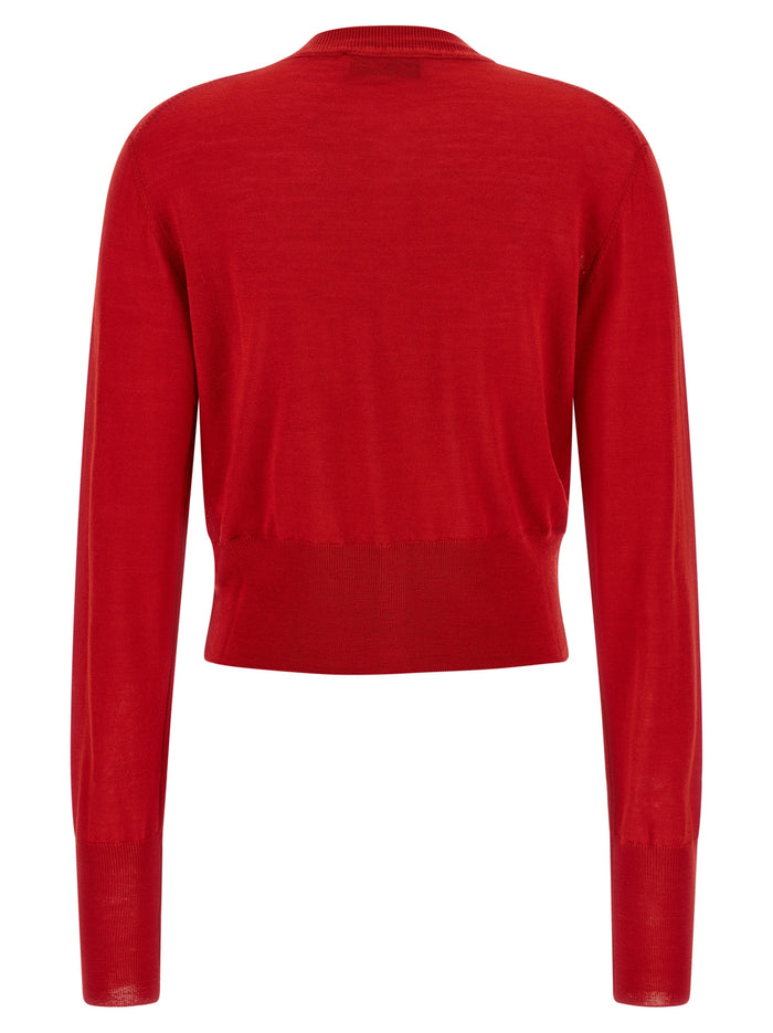 Bea cardigan Red Wool Sweater, Cardigans