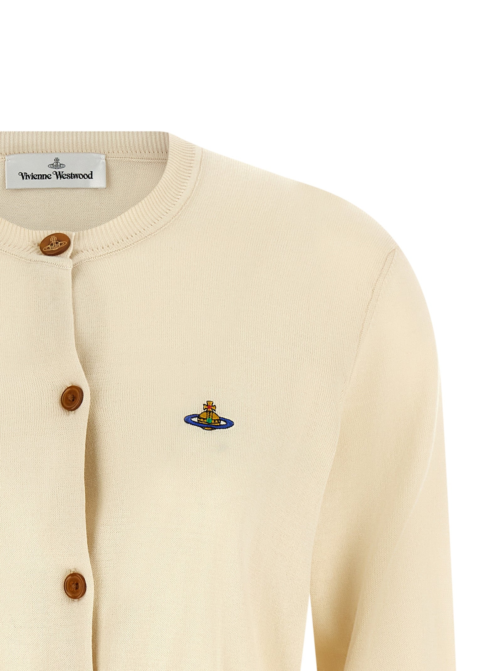 Bea Cropped Cardigan White Cotton Sweater, Cardigans