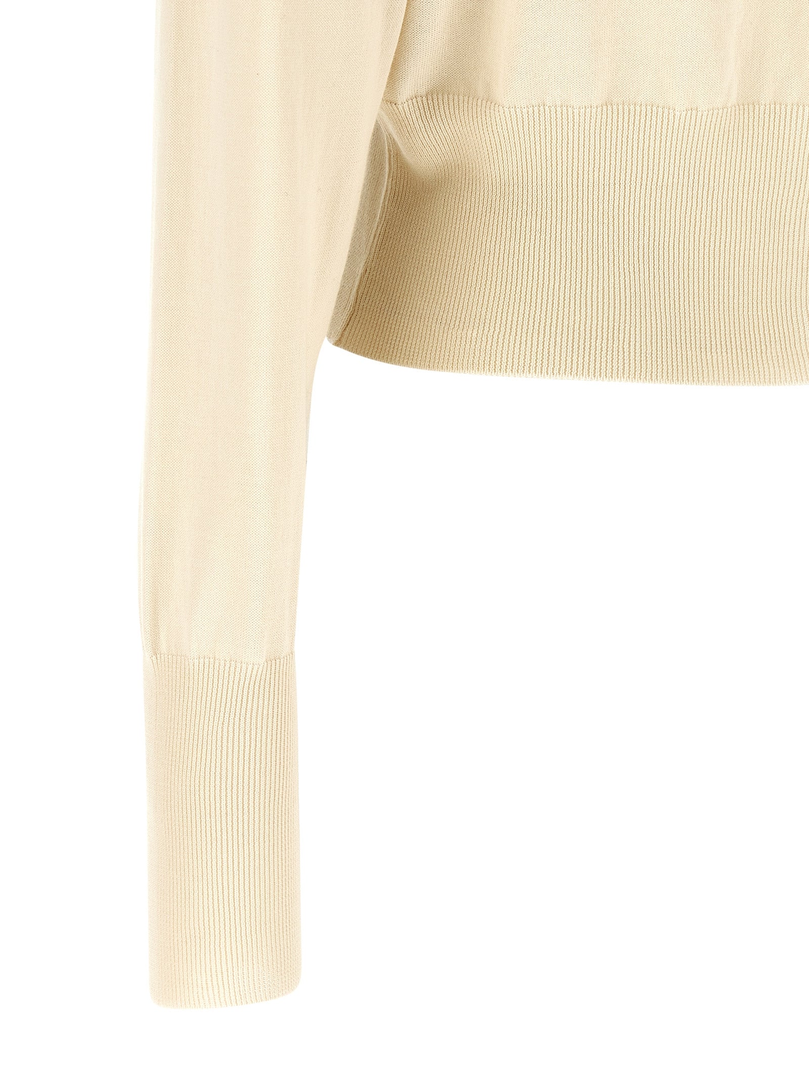 Bea Cropped Cardigan White Cotton Sweater, Cardigans