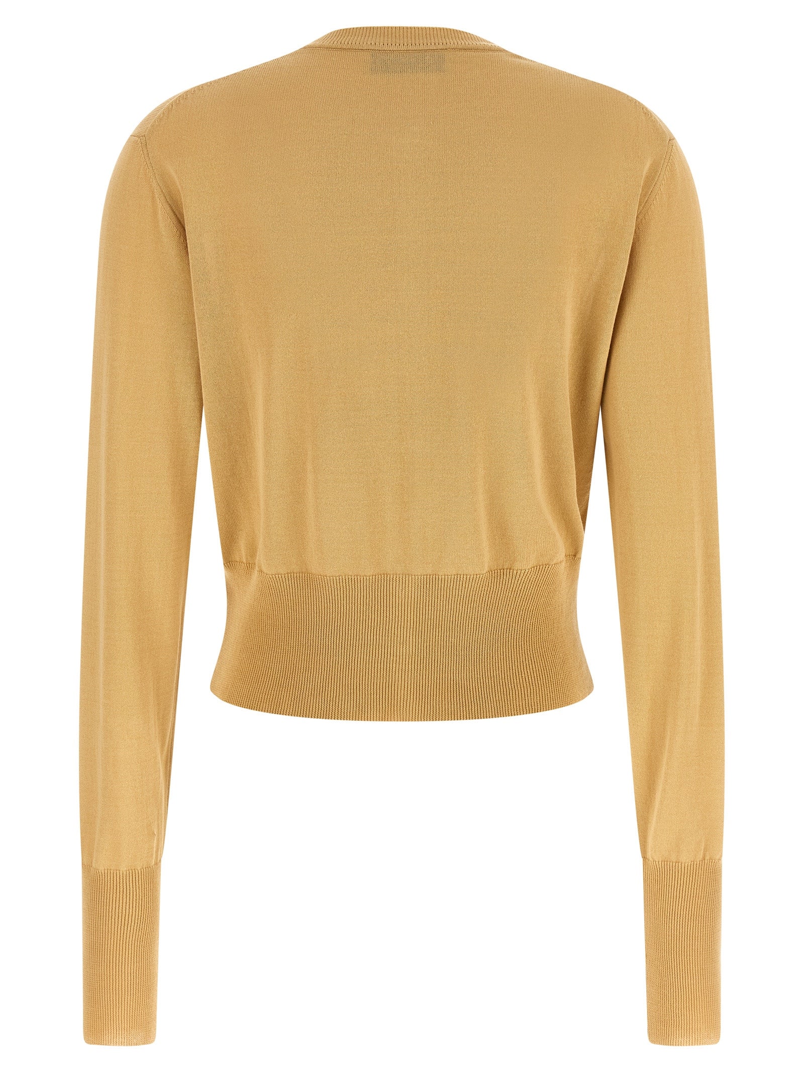 Bea Cropped Cardigan Beige Cotton Sweater, Cardigans