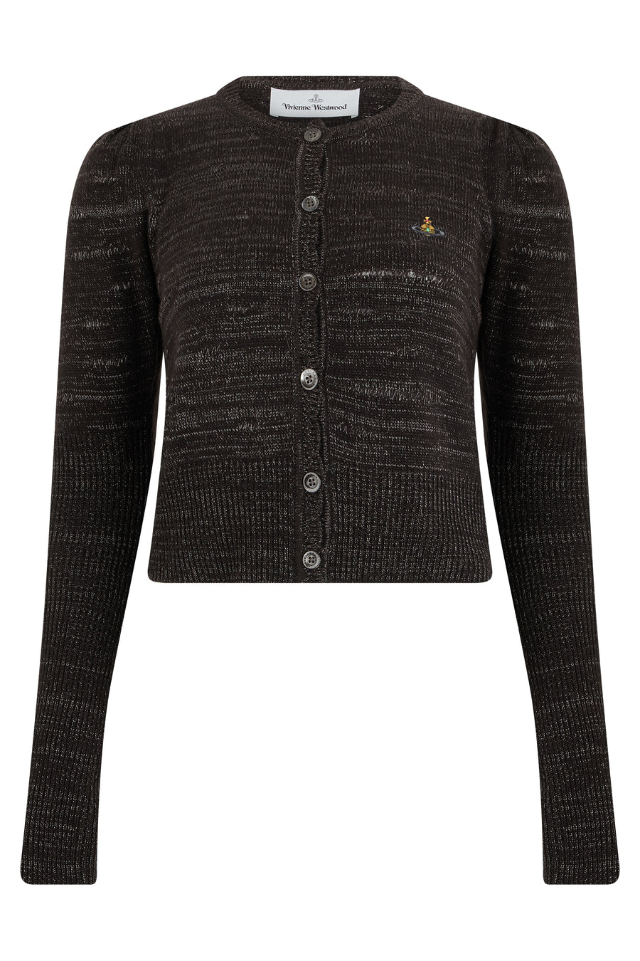 Cardigan With Embroidered Logo, Chocolate Viscose Cardigans