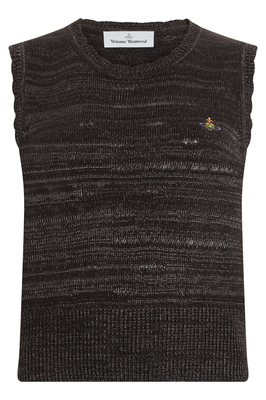 Sleeveless Knit Sweater Chocolate Viscose