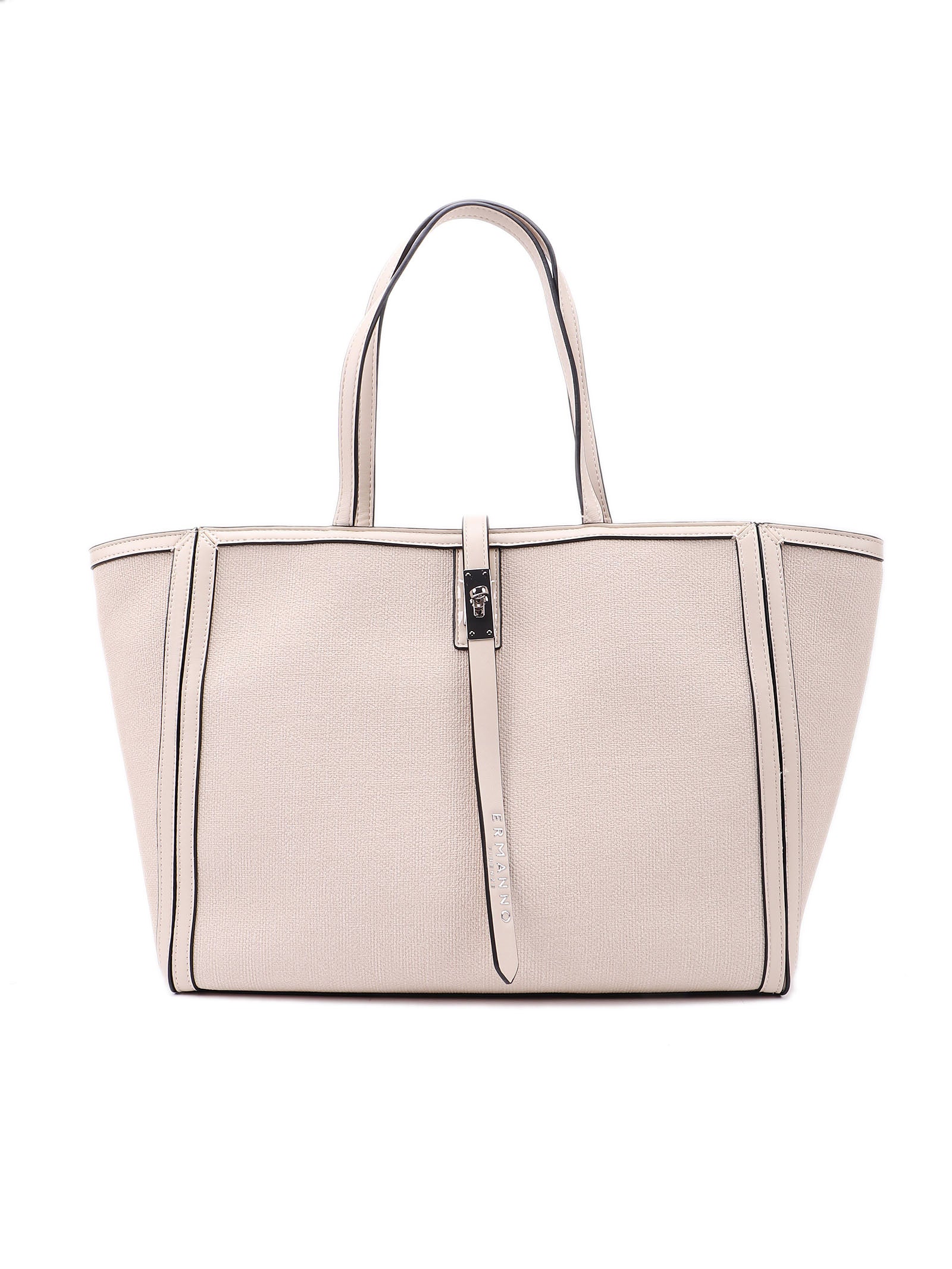 Large Tote Oma White Eco Leather Bag