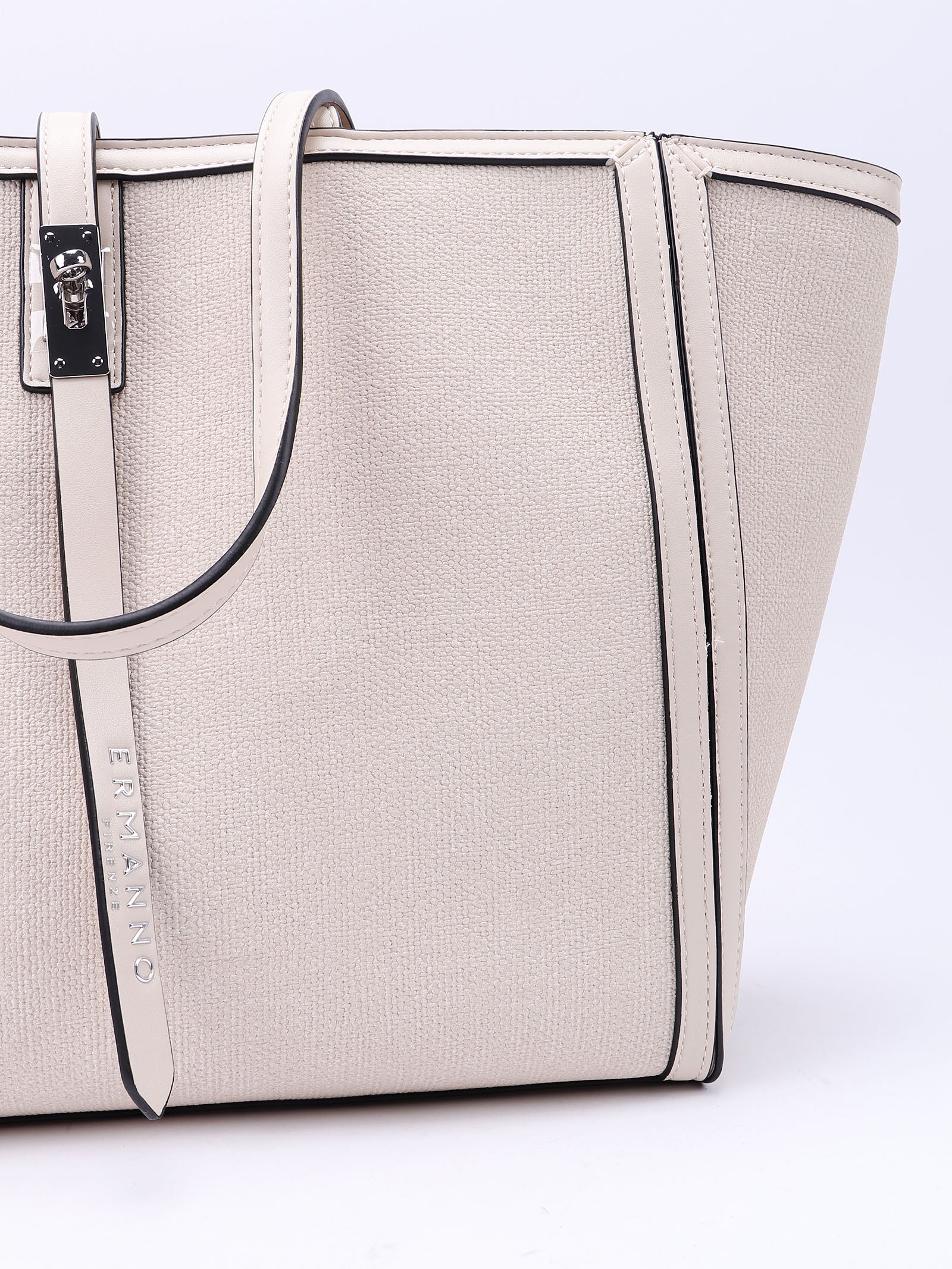 Large Tote Oma White Eco Leather Bag