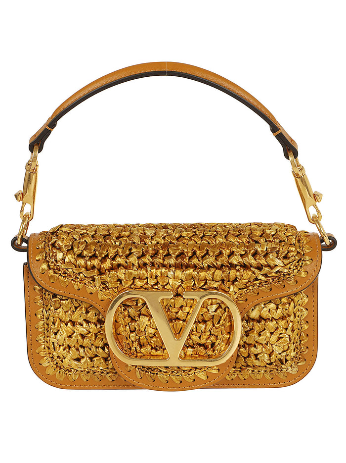 Small Shoulder Bag | Loco Crochet Rafia-vit-antique Brass Logo Multicolour Borsa