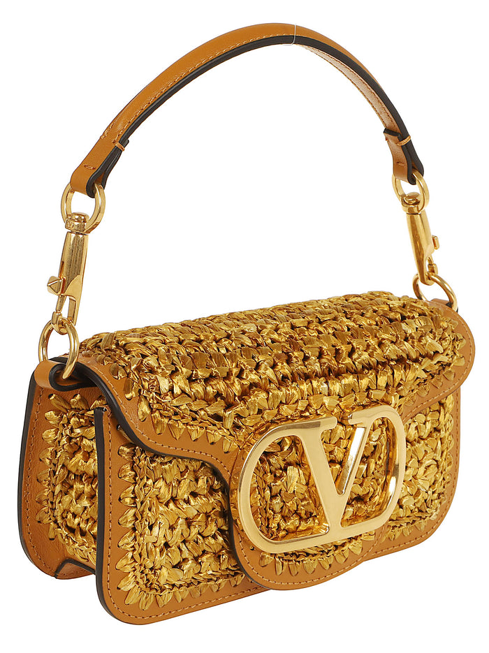 Small Shoulder Bag | Loco Crochet Rafia-vit-antique Brass Logo Multicolour Borsa