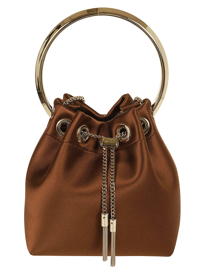 Bon Metallic Fabric Brass Borsa