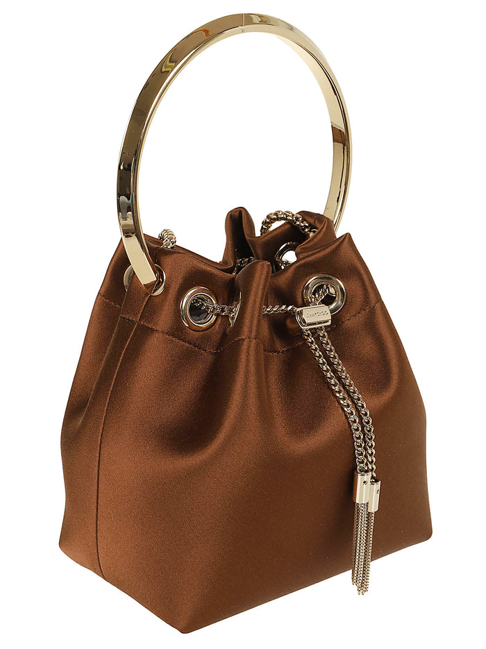 Bon Metallic Fabric Brass Borsa