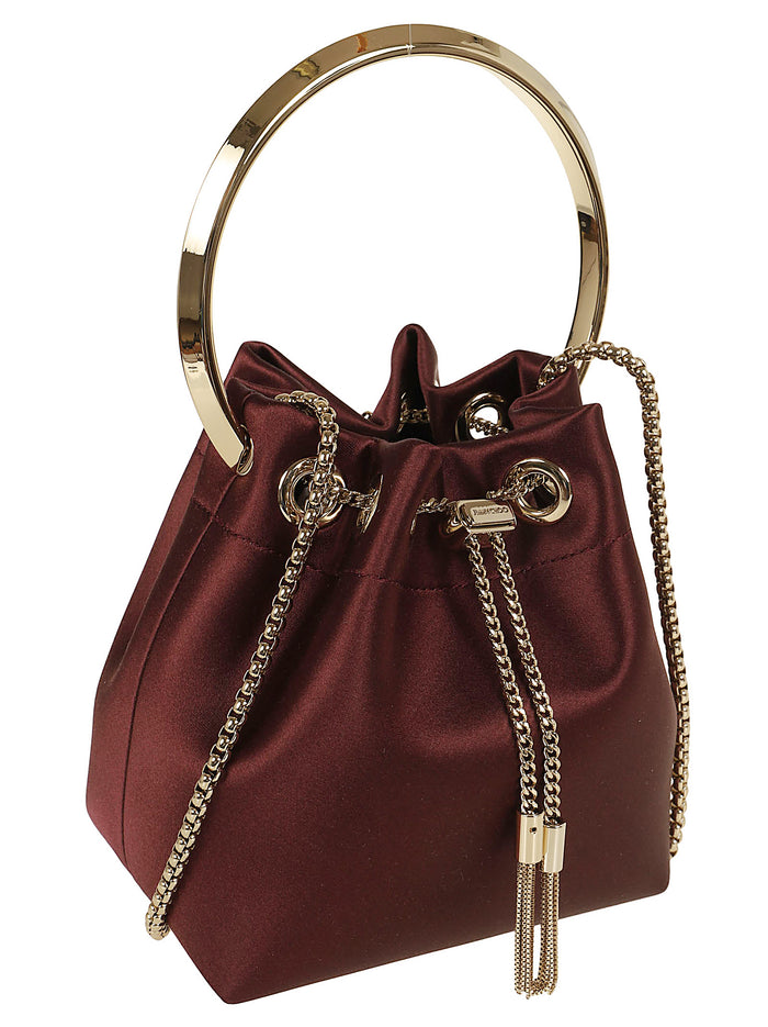 Bon Metallic Fabric Brass Borsa