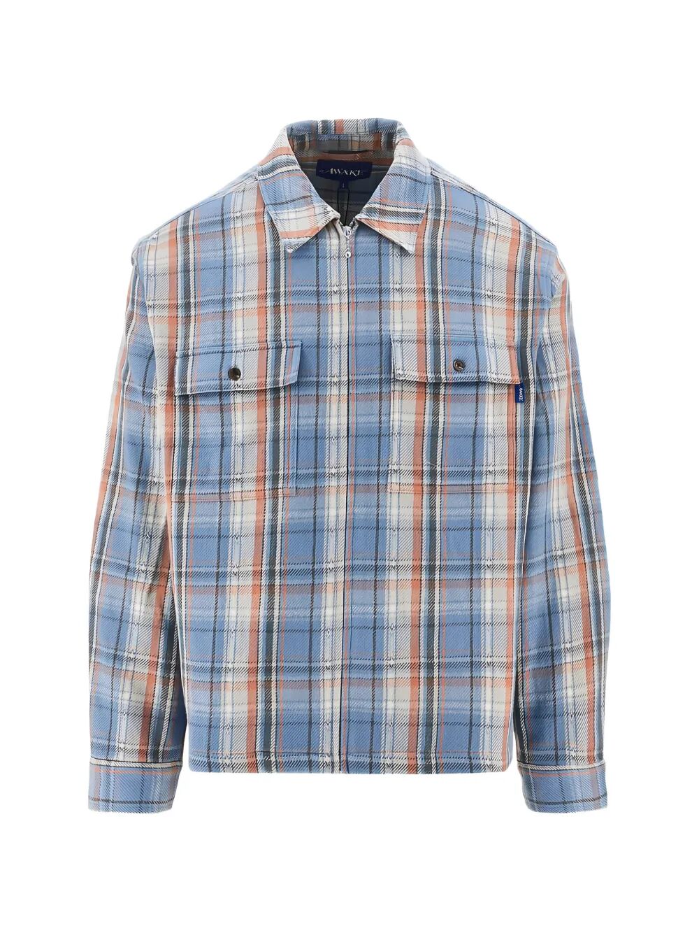 Rivington Zip Flannel Blue Cotton Jacket