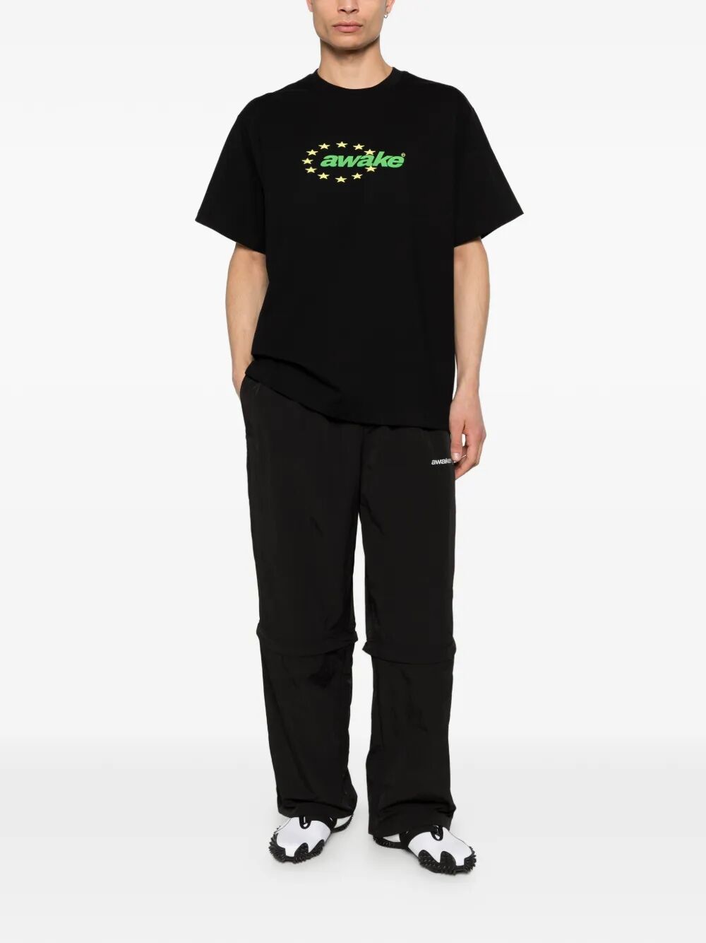 Convertible Nylon Trackie Black Pant