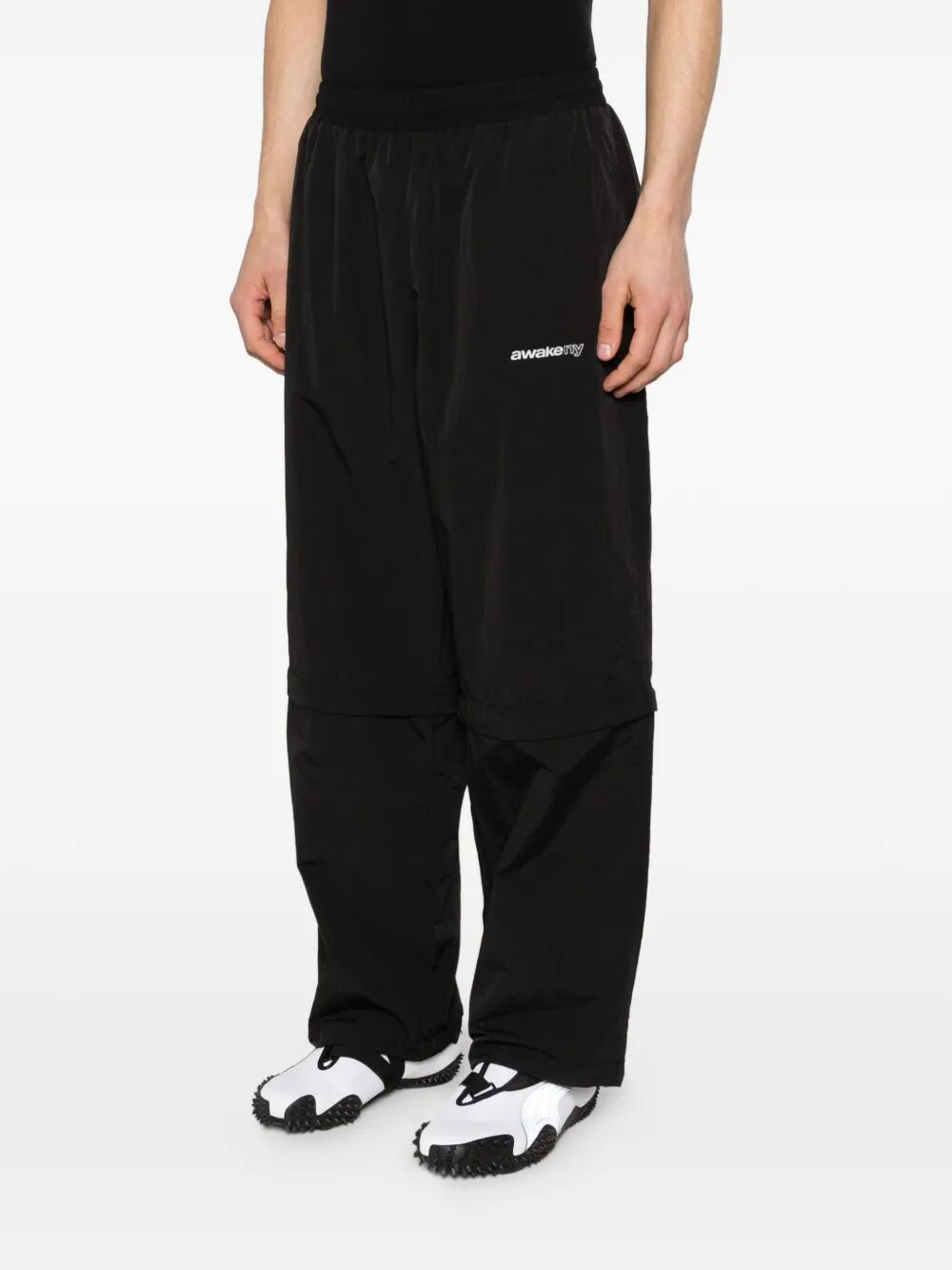 Convertible Nylon Trackie Black Pant