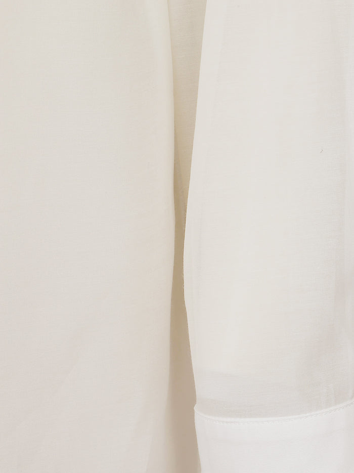Camicia Organza Di Seta Cotone White