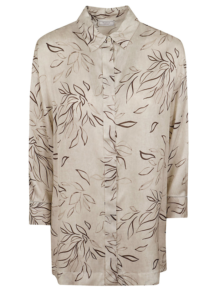 Camicia Raso Fluido Di Viscosa Nude & Neutrals