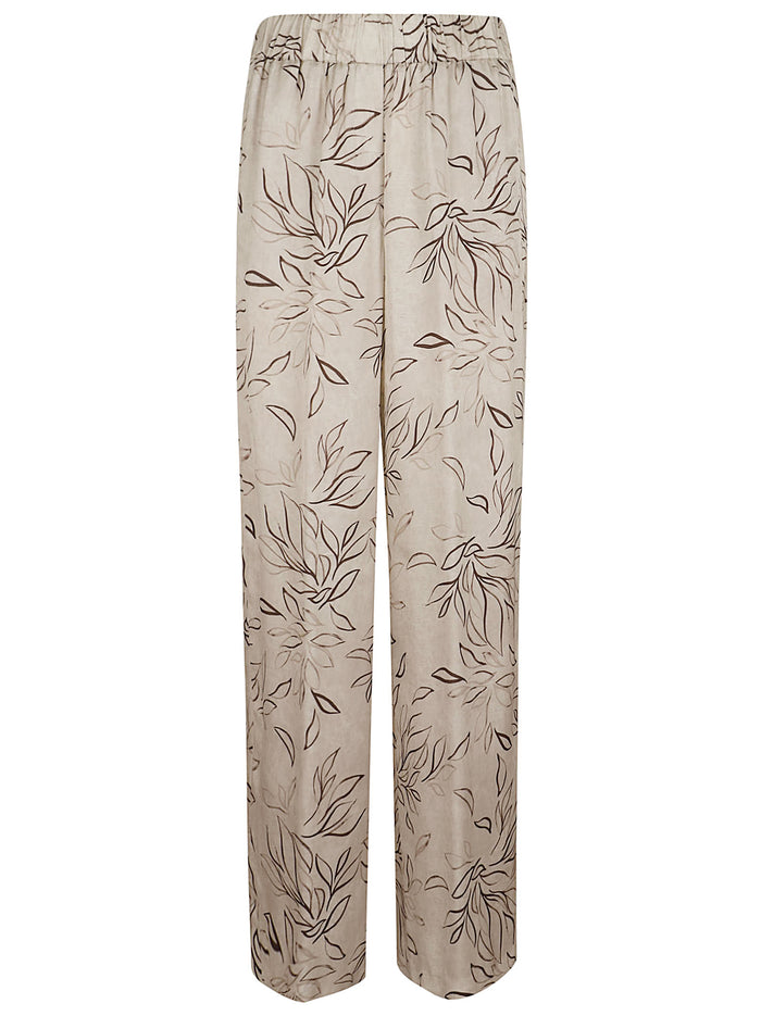 Pantalone Raso Fluido Di Viscosa Nude & Neutrals Viscose Pantaloni