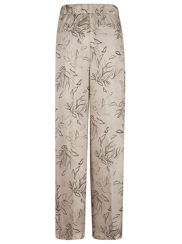 Pantalone Raso Fluido Di Viscosa Nude & Neutrals Viscose Pantaloni