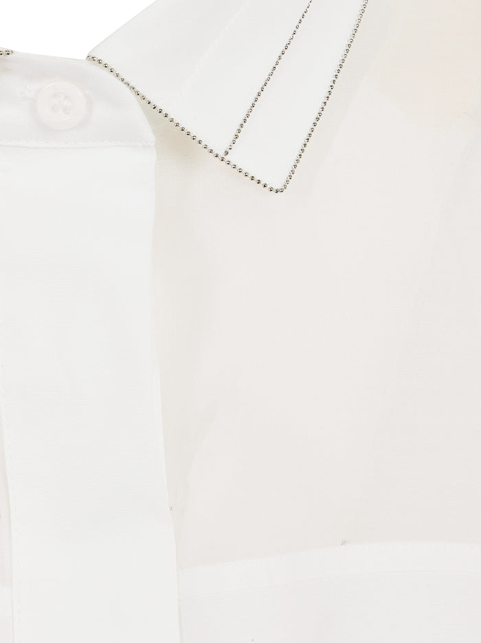 Camicia Organza Di Seta Cotone White