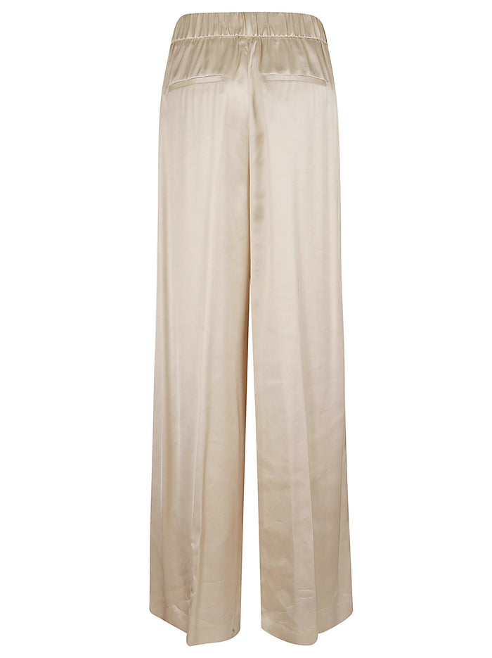 Pantalone Raso Di Viscosa Nude & Neutrals Pantaloni