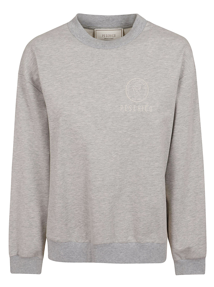 Felpa Leggera Melange In Cotone Grey