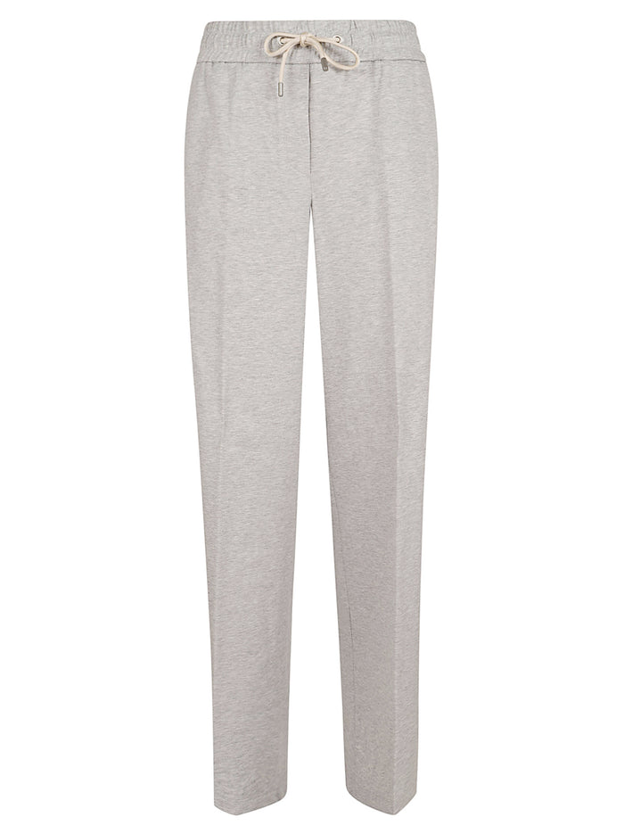 Pantalone Felpa Leggera Melange In Cotone Grey Pantaloni