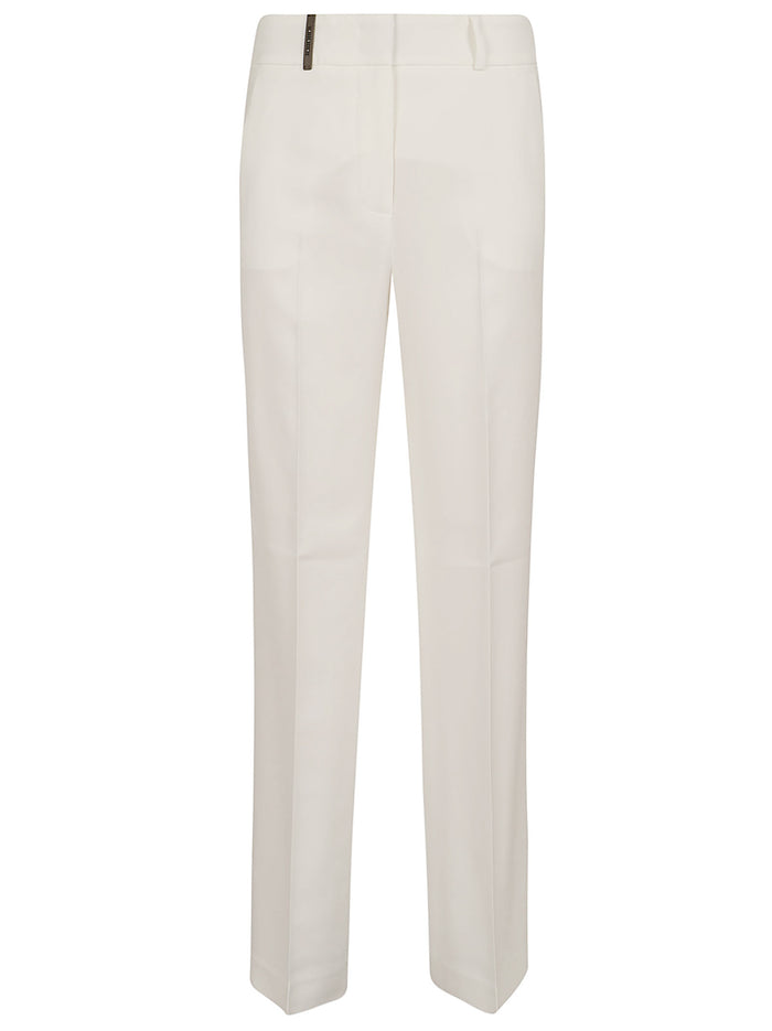 Pantalone Cadi Di Viscosa Stretch White Pantaloni