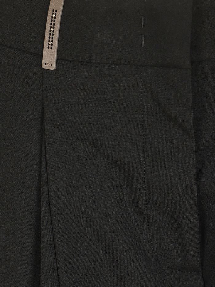 Pantalone Tela Tecnica In Misto Black Cotone Elastan Pantaloni