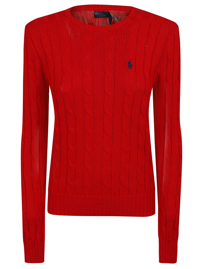 Julianna-long Sleeve-pullover Red Cotton Maglia