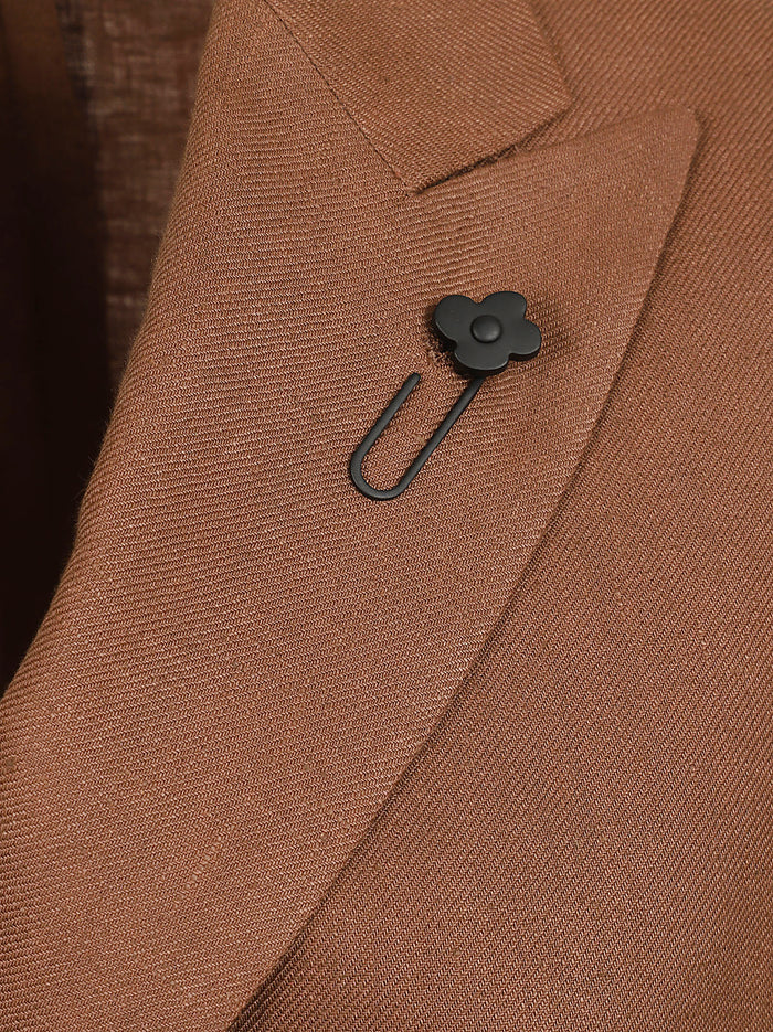 Woman Jacket Brown Lino Giacca
