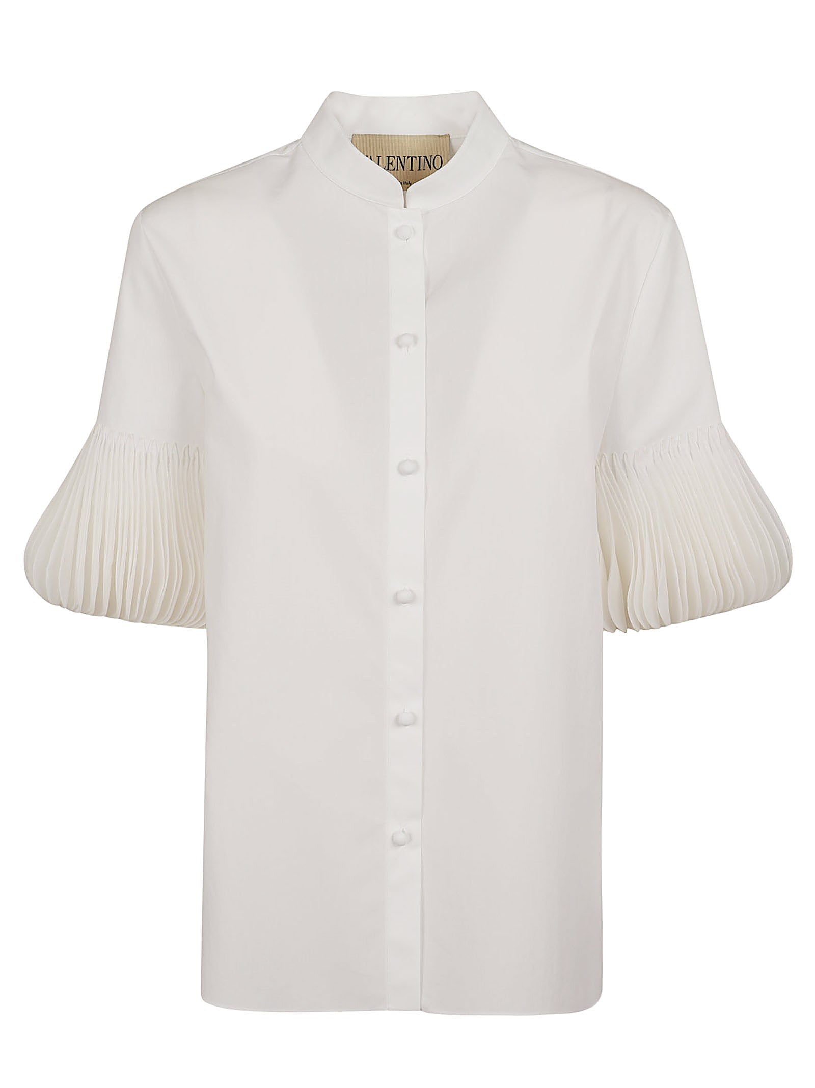 Embroidered Shirt | Graphic Pages Cotton Popeline White Camicia