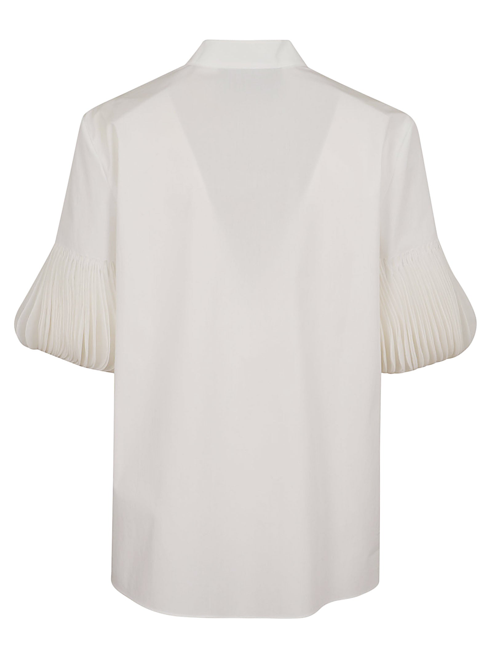 Embroidered Shirt | Graphic Pages Cotton Popeline White Camicia