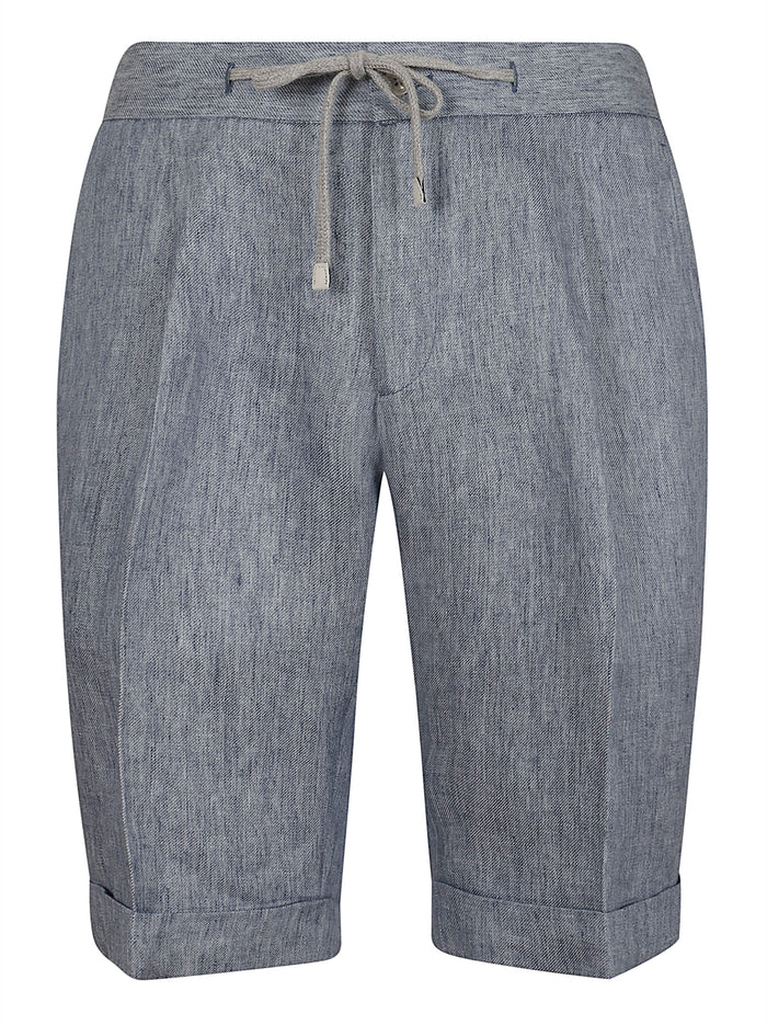 Bermuda Capri 100%li Blu Pantaloni