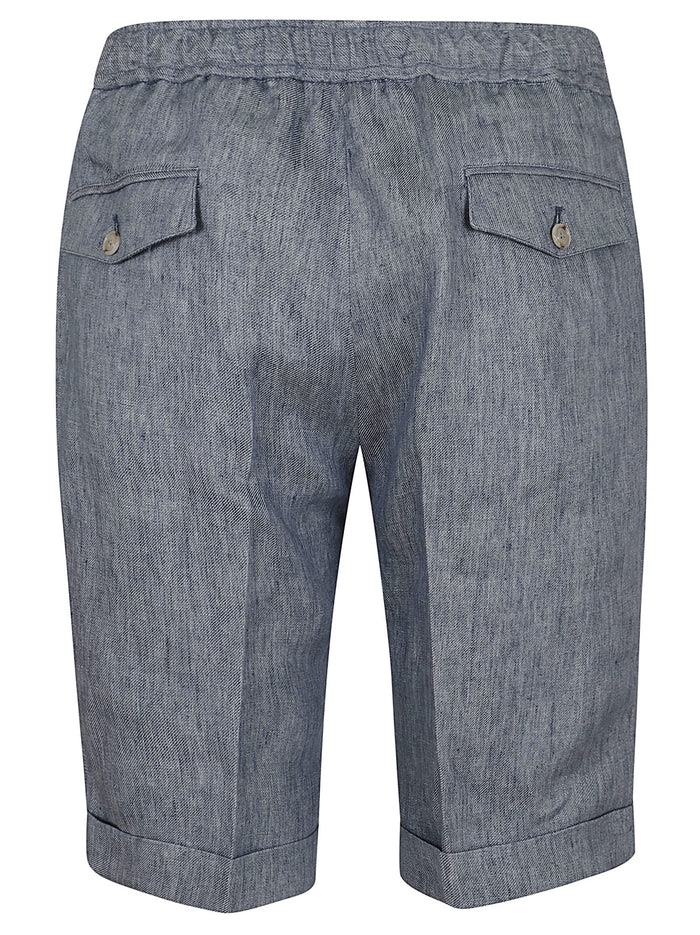 Bermuda Capri 100%li Blu Pantaloni