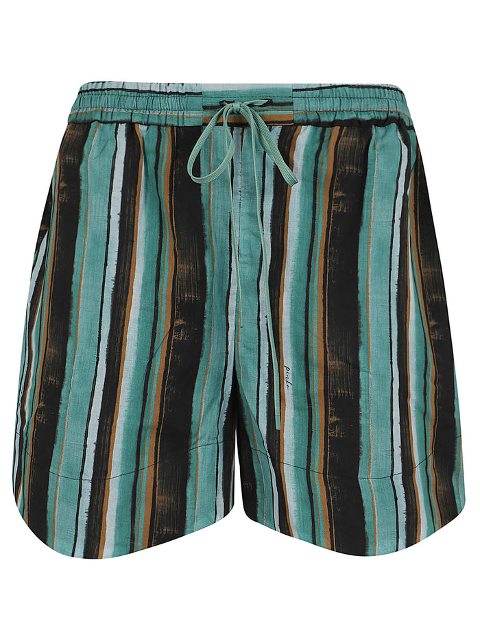 Arrone Shorts Mussola Stampa R Green Cotton | Pantaloni