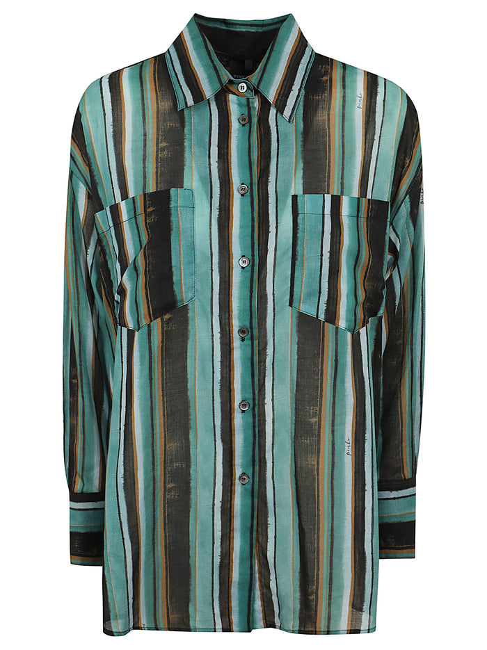 Rieti Camicia Mussola Stampa R Green Cotton