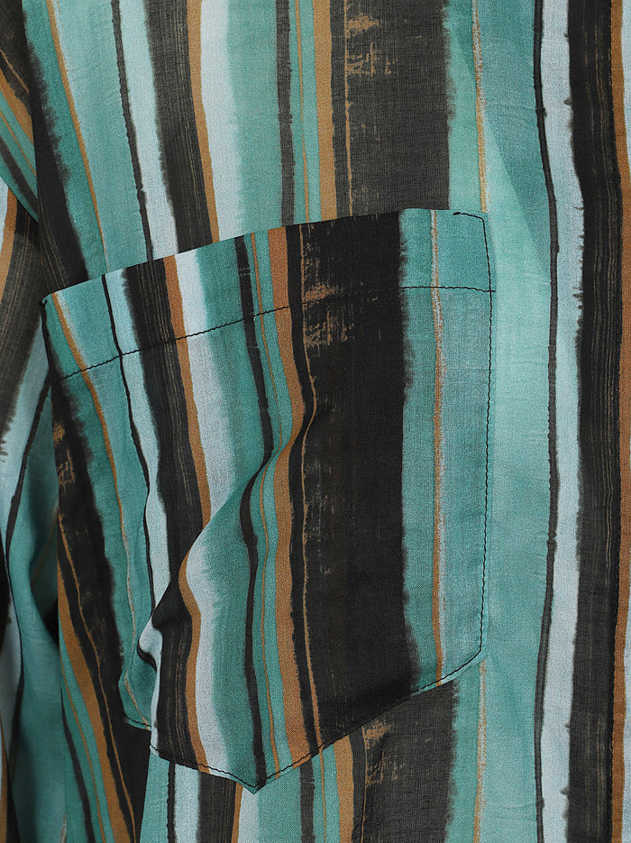 Rieti Camicia Mussola Stampa R Green Cotton