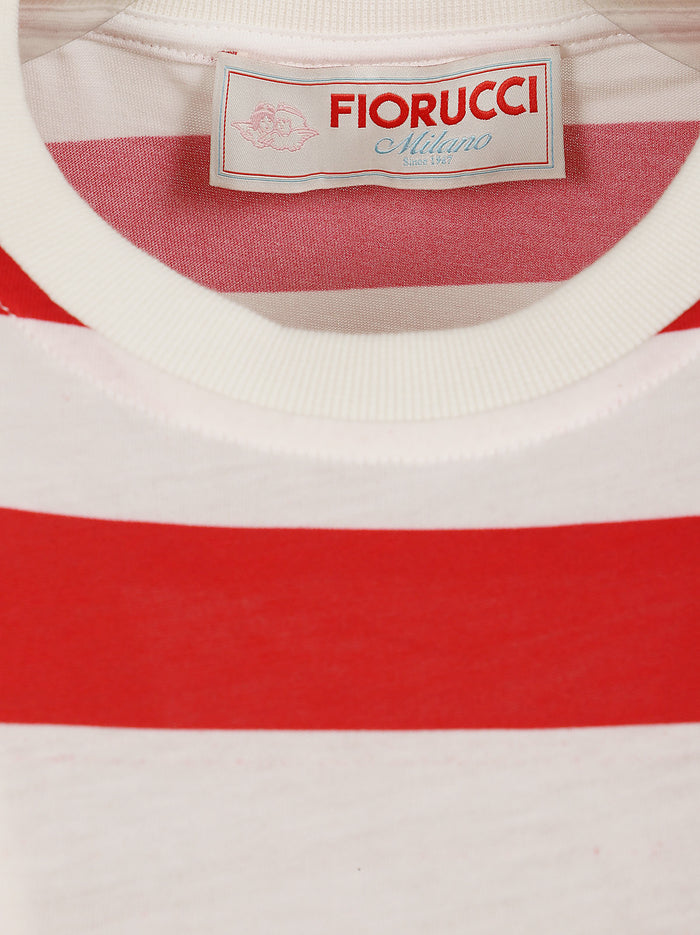 Red Striped Logo Cropped Baby T-shirt