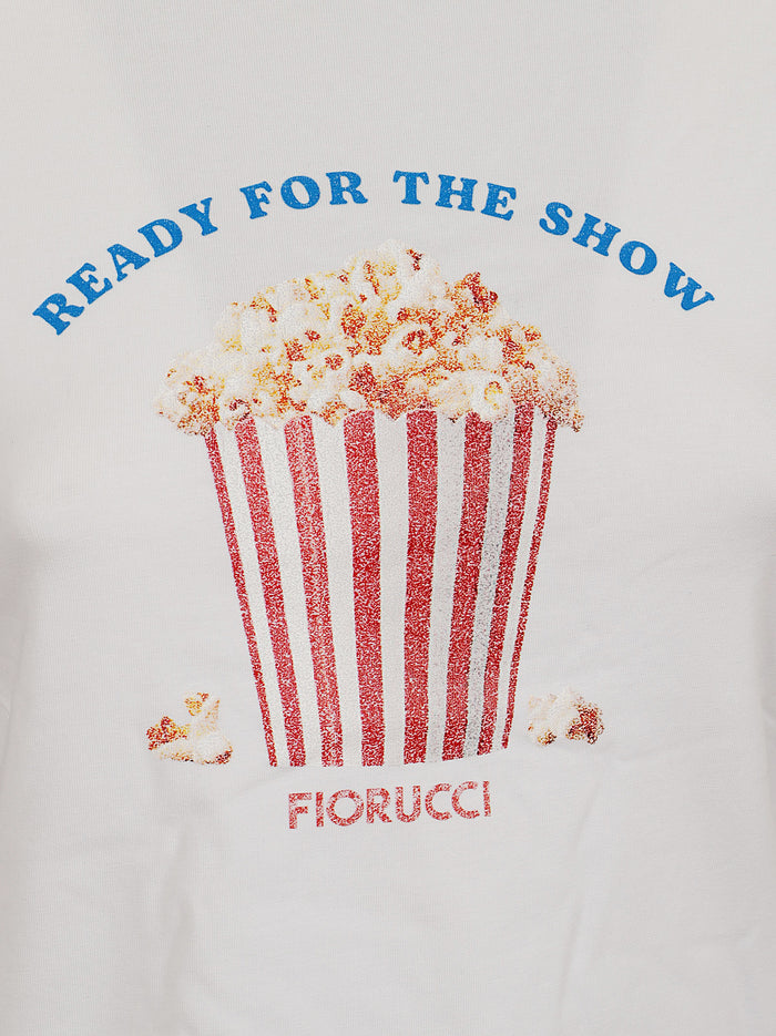 Popcorn Print Baby T-shirt White Cotton