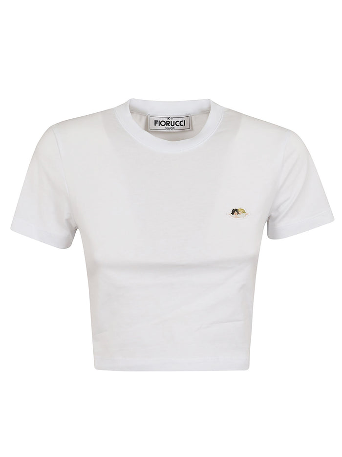White Angel Patch Cropped T-shirt