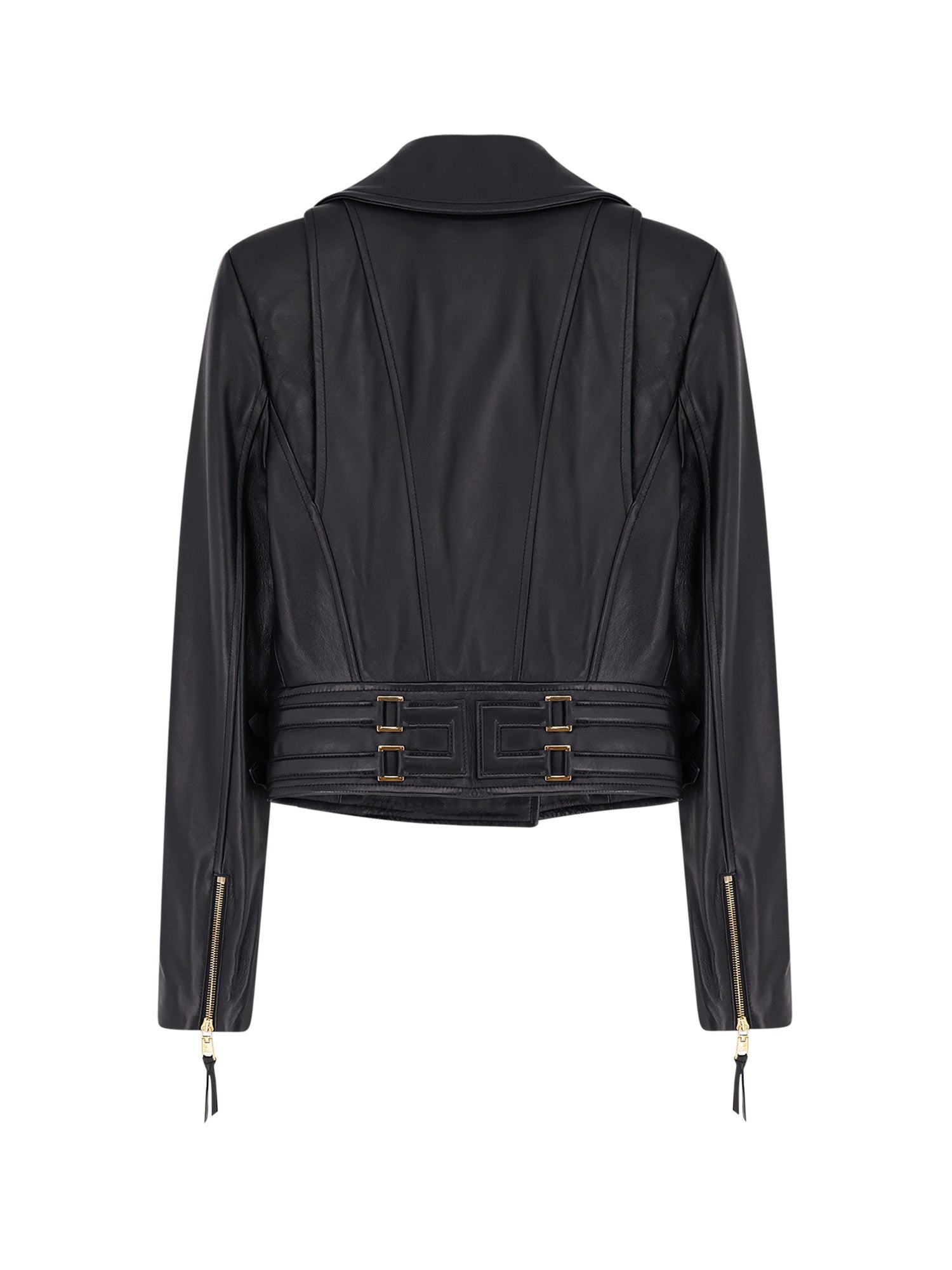 Elisabetta Franchi Jackets Black Pelle