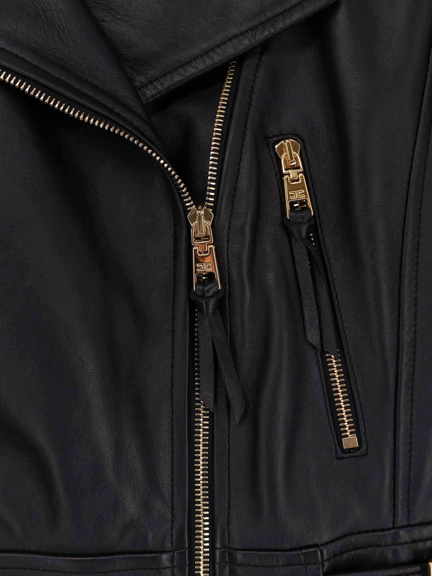 Elisabetta Franchi Jackets Black Pelle