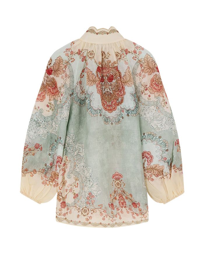 Zimmermann Shirts Wallpaper Floral Mint Ramie